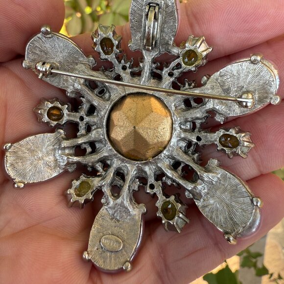 STUNNING GERARD YOSCA VINTAGE BROOCH PENDANT - Picture 4 of 4